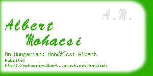 albert mohacsi business card